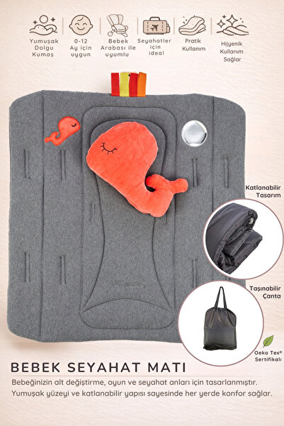 ubeybi Bebek Puset Minderi, Oyun Matı, Alt Değiştirme Minderi, Oto Koltuğu Pe...