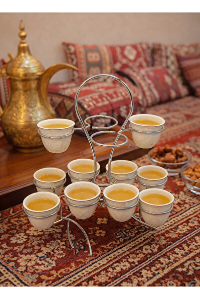 ALQANNAS حامل أكواب قهوة من الفولاذ المقاوم للصدأ - طلاء فضي عالي الجودة، يتس...