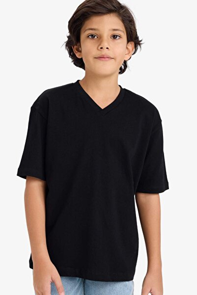 DeFacto Tricou cu decolteu în V pentru băieți K1693A626SM