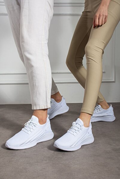 E SPORT Beyaz Unisex Hafif Triko Sneaker Ortopedi Ayakkabı-015