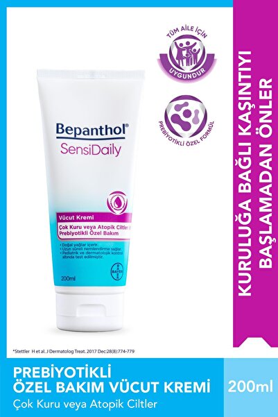 Bepanthol Sensidaily 200 ml Günlük Vücut Bakım Kremi - Çok Kuru ve Atopik Cil...