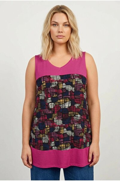 Stil Diva Bluza sa V-izrezom Sa deznom Sa likrom veće veličine - 303349