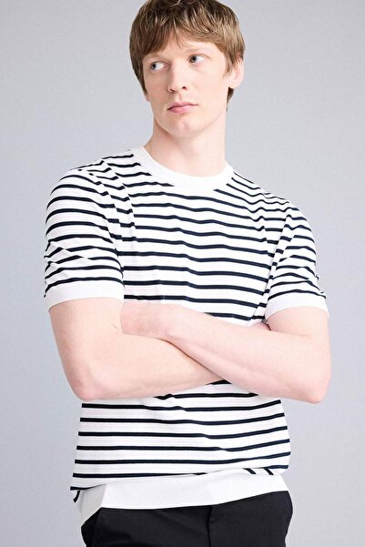 DeFacto Crew Neck Striped Knitwear T-Shirt E3252Ax26Sp