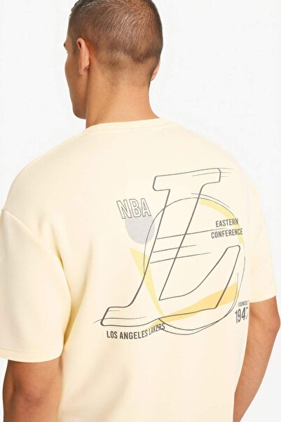 DeFacto Nba Los Angeles Lakers Relax Fit Crew Neck Short Sleeve T-Shirt F9790...