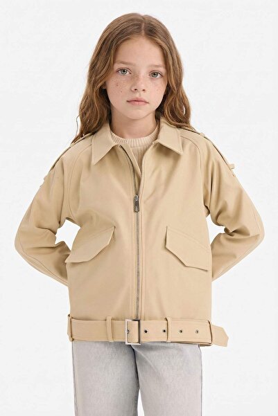 DeFacto Košulja kragna Drenč kaput za devojčice F9732A826SP