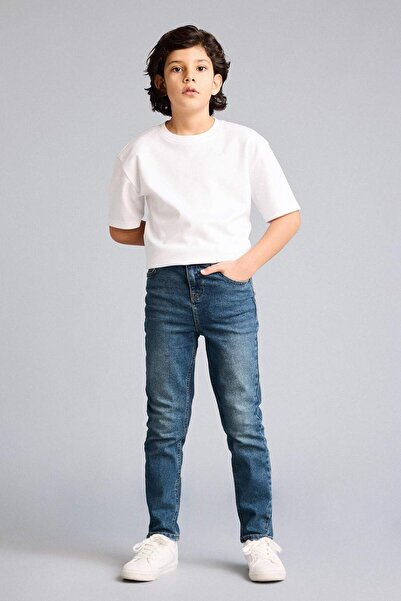 DeFacto Pantaloni din denim slim fit cu picior drept pentru băieți F8437A826SM