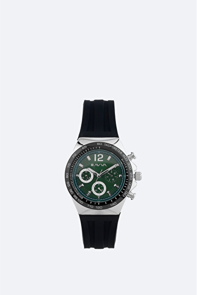 Avva Men's Black Gift Boxed Silicone Cord Wrist Watch B009031