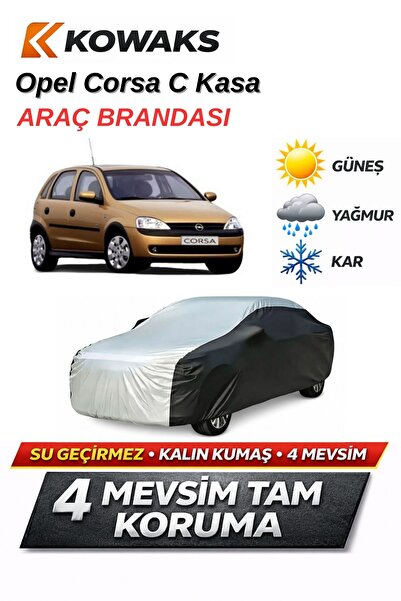 KOWAKS Opel Corsa C Kasa Oto Branda, Araba Brandası, Siyah-Gri