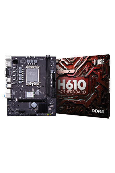 DRAGOS Pro H610D-5 M.2 Sata Ddr5 6000MHz Usb 3.2 Hdmi Dp Vga Ses G.Lan 1700P ...