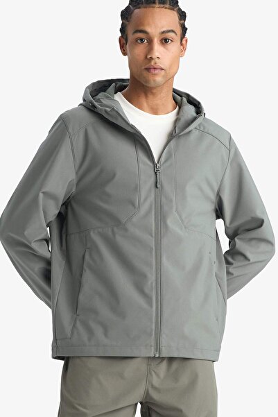 DeFacto Palton cu glugă și fermoar, rezistent la vânt și la apă, F8926AX26SP