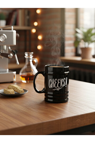 Dörtel Tedarik Cheers Mug Cup Black Large Size Mug