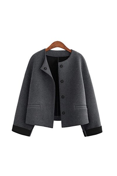 Toridas Jachetă scurtă pentru femei în stil urban, material cu 2 fire