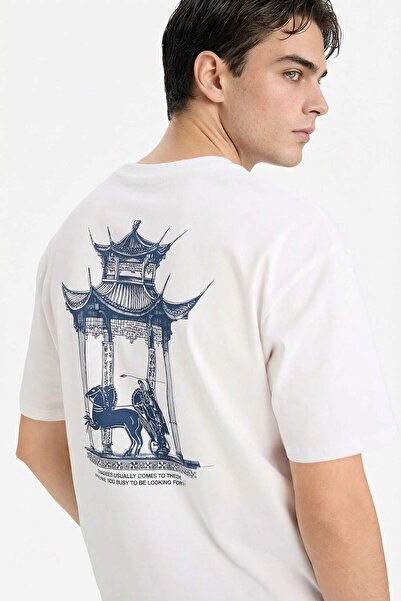 DeFacto bumbac 100% Tricou Boxy Fit cu imprimeu F8027AX26SP