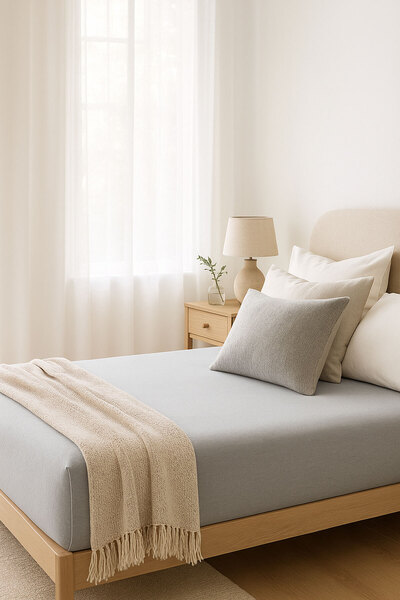 Mira Home ملاءة مفردة مطاطية من القطن الممشط 100% قطن مقاس 100X200