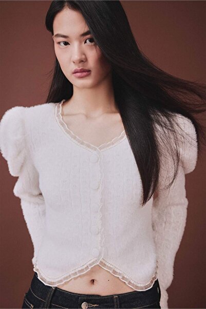 DeFacto Pulover cu mâneci bufante și nasturi H1265AX26SP