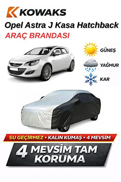 KOWAKS Opel Astra J Kasa Hatchback Oto Branda, Araba Brandası, Siyah-Gri
