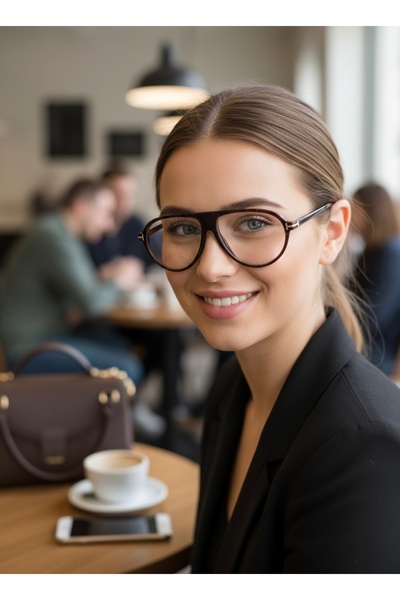 Olivier Philippe نظارات كاري براون للحماية من الضوء الأزرق