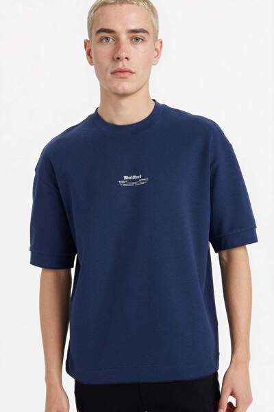 DeFacto تي شيرت مطبوع فضفاض يسمح بالتهوية F8147AX26SP