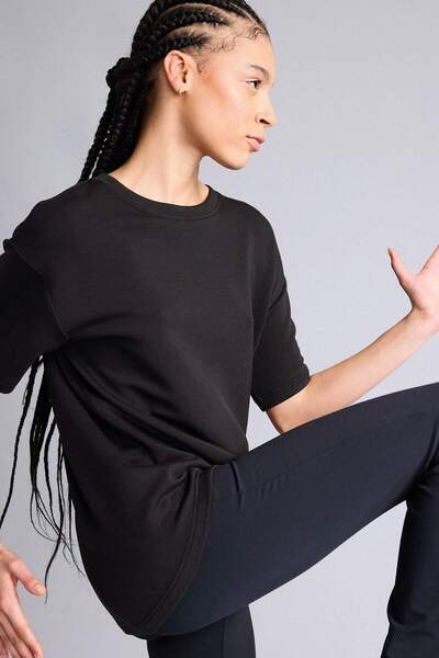 DeFacto Оверсайз широкий крій велосипедний комір модальний короткий рукав фут...