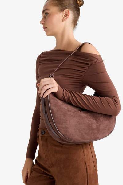 DeFacto Дамска чанта от велур с презрамка F1584AXNS