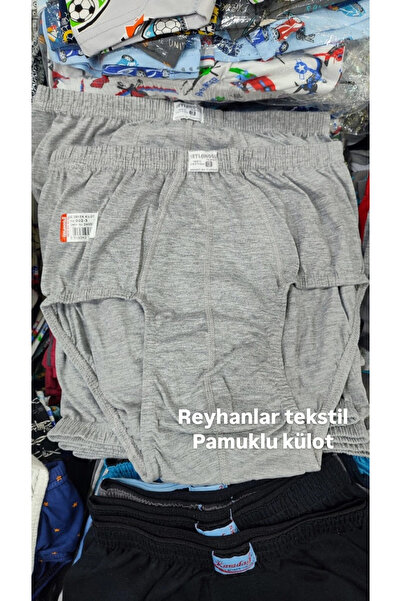 Ceylanoğlu Erkek 6'lı % 100 Pamuklu Süprem Penye Gri Slip Külot 002