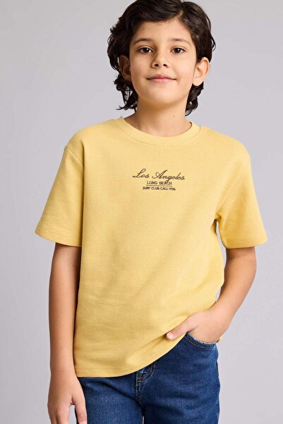 DeFacto Νέο μπλουζάκι με κοντό μανίκι με στάμπα Crew Neck για αγόρια G7153A826SM