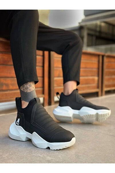 BOA BA0401 Bağcıksız Rahat Yüksek Taban Siyah Erkek Spor Yarım Bilek Bot