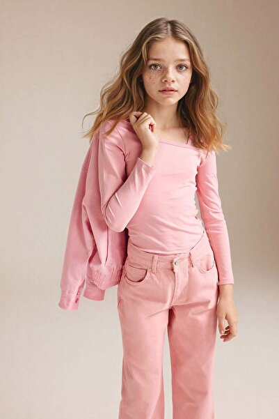 DeFacto Majica sa lađastim izrezom Pamučni džersej za devojčice G8464A826SP