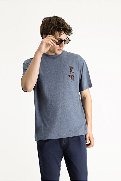 Kiğılı Tricou oversize din bumbac imprimat - Decolteu