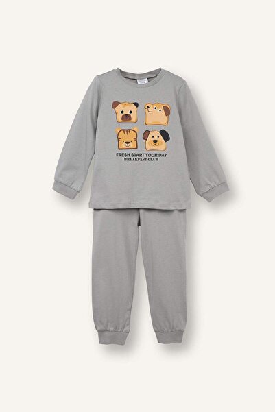 DeFacto Set de pijamale cu bumbac 100% piese și talie elastică pentru bebeluș...