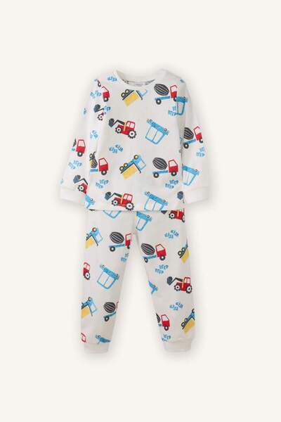 DeFacto 100% Cotton Patterned Elastic Waist Pajama Set for Baby Boy G7132A526Sp
