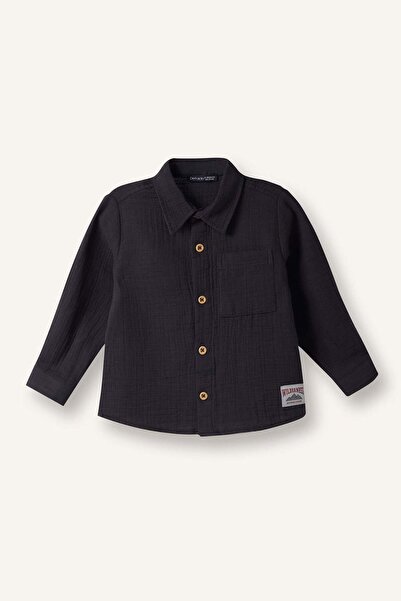 DeFacto Дългоръкава риза с поло яка от муселин за момчета G7096A526SP