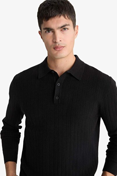 DeFacto Standard Fit Polo Collar Knit Sweater F7576Ax25Wn
