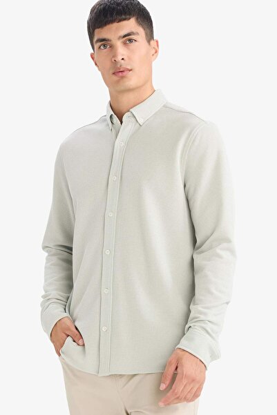 DeFacto Regular Fit Polo Collar Combed Cotton Long Sleeve Shirt F9049Ax26Sp