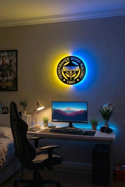 LED LEVEL Ledli taraftar Tablo Sarı lacivert Anahtarlı Adabtörlü