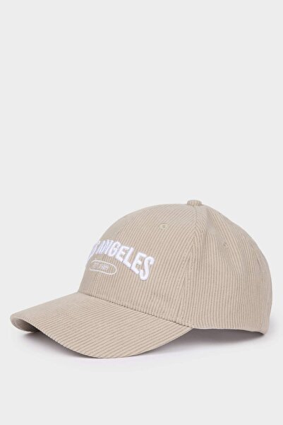 DeFacto Men's Embroidered Corduroy Cap Hat G0875Ax26Sm