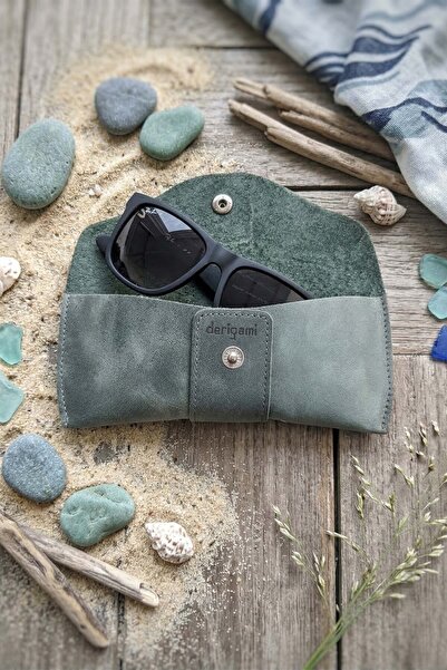 derigami Genuine Leather Handmade Glasses Case |   Snap Fasteners, Suede Inte...