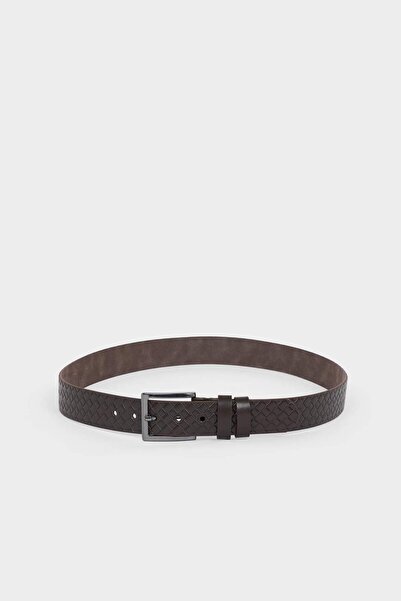 DeFacto Men's Rectangular Buckle Faux Leather Casual Belt H0318Axns