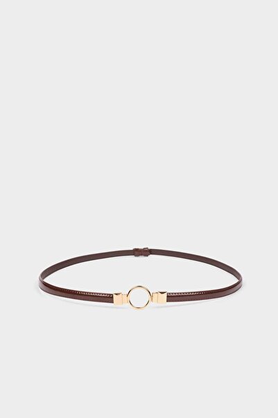 DeFacto حزام كلاسيكي من الجلد الصناعي بإبزيم بيضاوي للنساء G7077AXNS