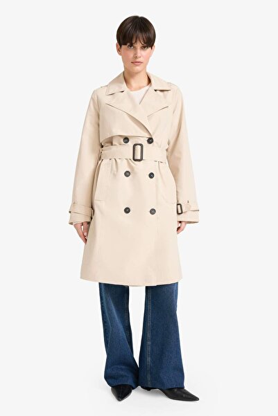 DeFacto Γυναικεία καμπαρντίνα κανονικής εφαρμογής εκρού G0738AX/ER128