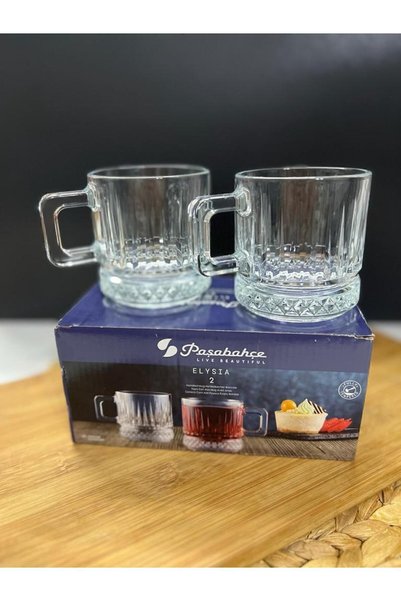 Paşabahçe Elysia 2 Li 195 Cc Coffee Tea Cup with Handle 55422 Orjin. It's in a Box.