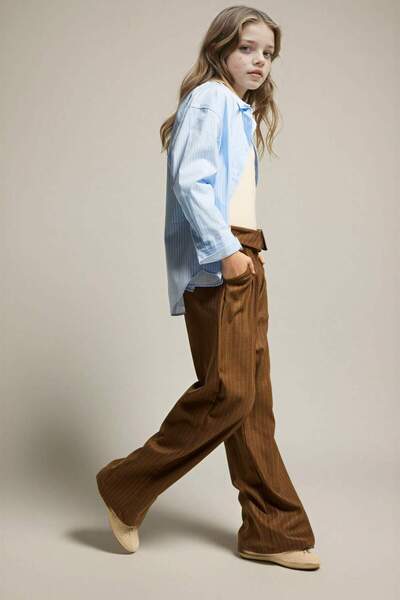 DeFacto Παντελόνι με φαρδιά μπατζάκια και ρίγες για κορίτσια G6901A826SP