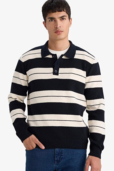 DeFacto Standard Fit Color Block Knitwear Sweater F7180Ax25Wn
