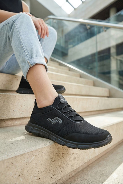 Jump Erkek Bağcıksız Siyah Fileli Memory Taban Spor Ayakkabı 15529