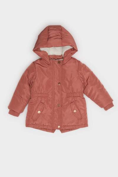 DeFacto Hooded Snap Fastener Coat Baby Girl A2451A525Au