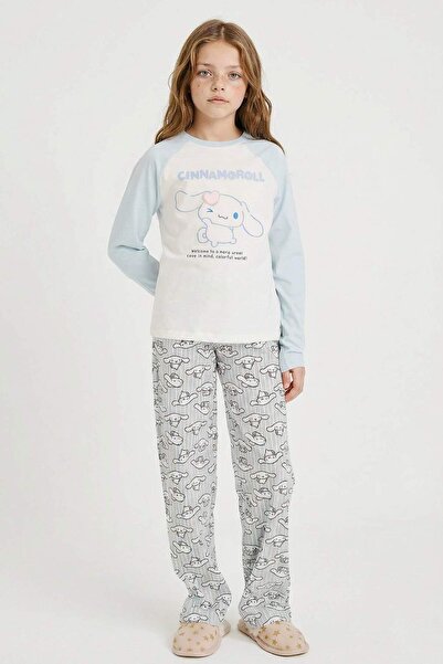 DeFacto Girls Hello Kitty Pajama Set Long Sleeve Top Long Bottom G3296A825Wn