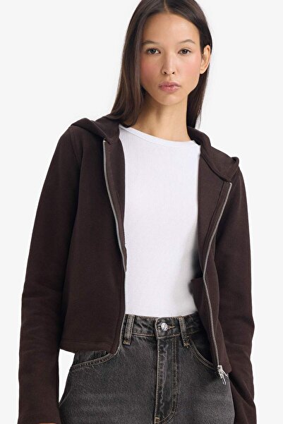 DeFacto Hanorac cu glugă și fermoar, croială slim fit, model G1033AX25WN