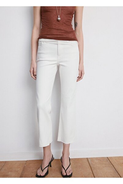MANGO Woman Sienna flare crop jean pantolon
