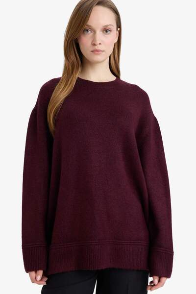 DeFacto Loose Fit Bisiklet Yaka Triko Kazak Tunik G7239AX25CW