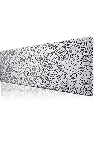 KlasseGear Pro White Map Lines 120x60 Cm Xxxl Gaming Oyuncu Mouse Pad Mousepad